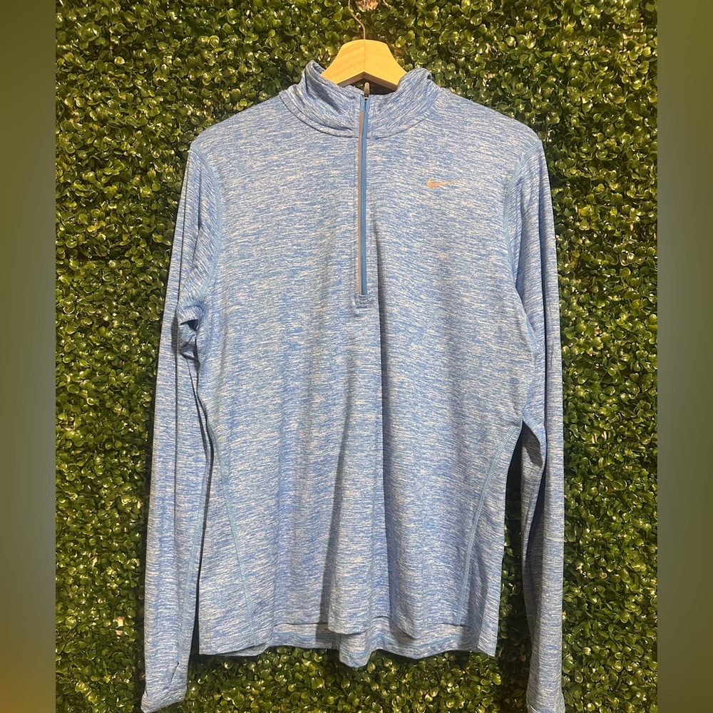 NWOT Nike Light Blue Dri Fit 3 quarter zip